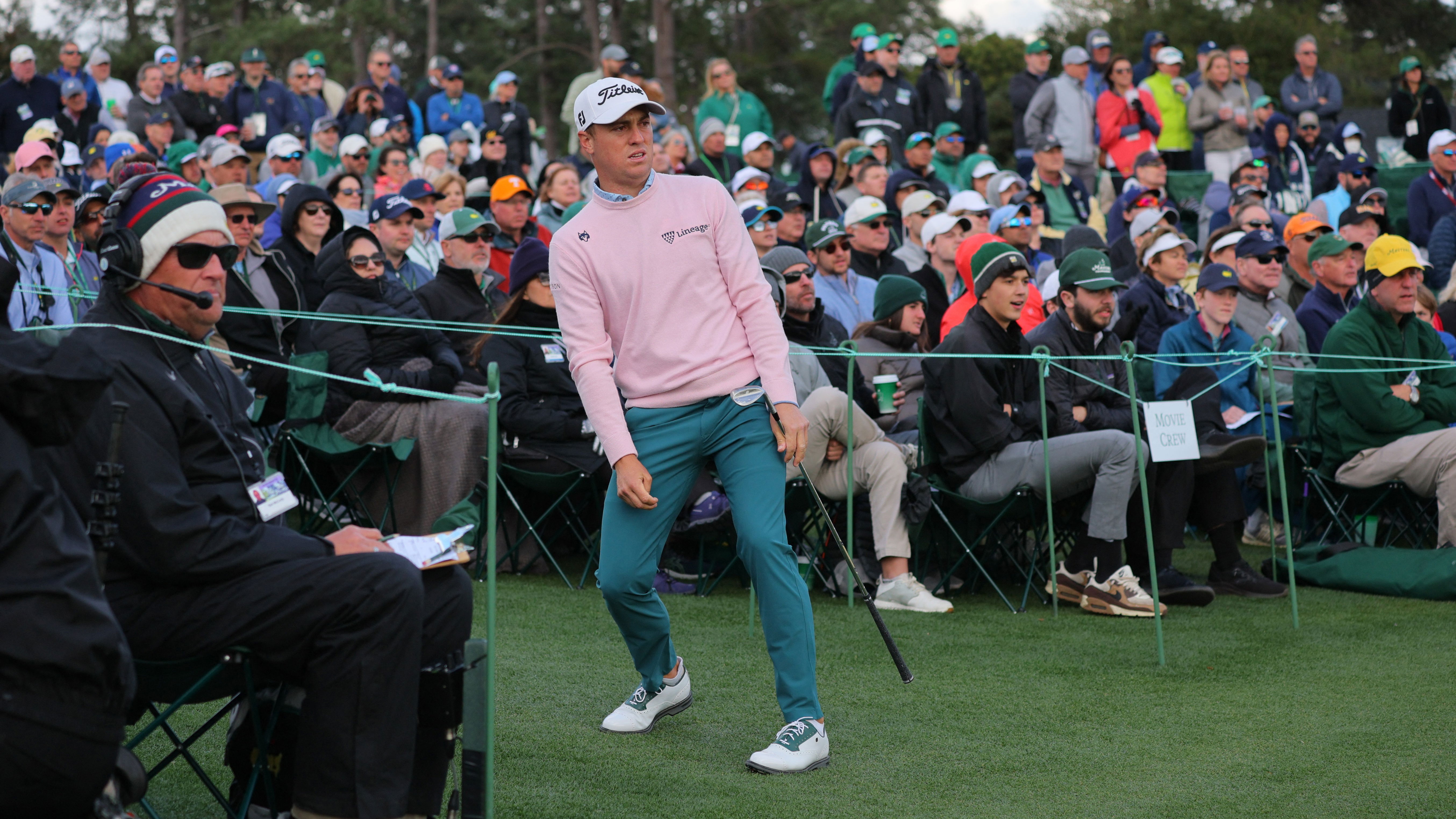 Justin Thomas hits bizarre TOP SHOT on driving range at The Masters