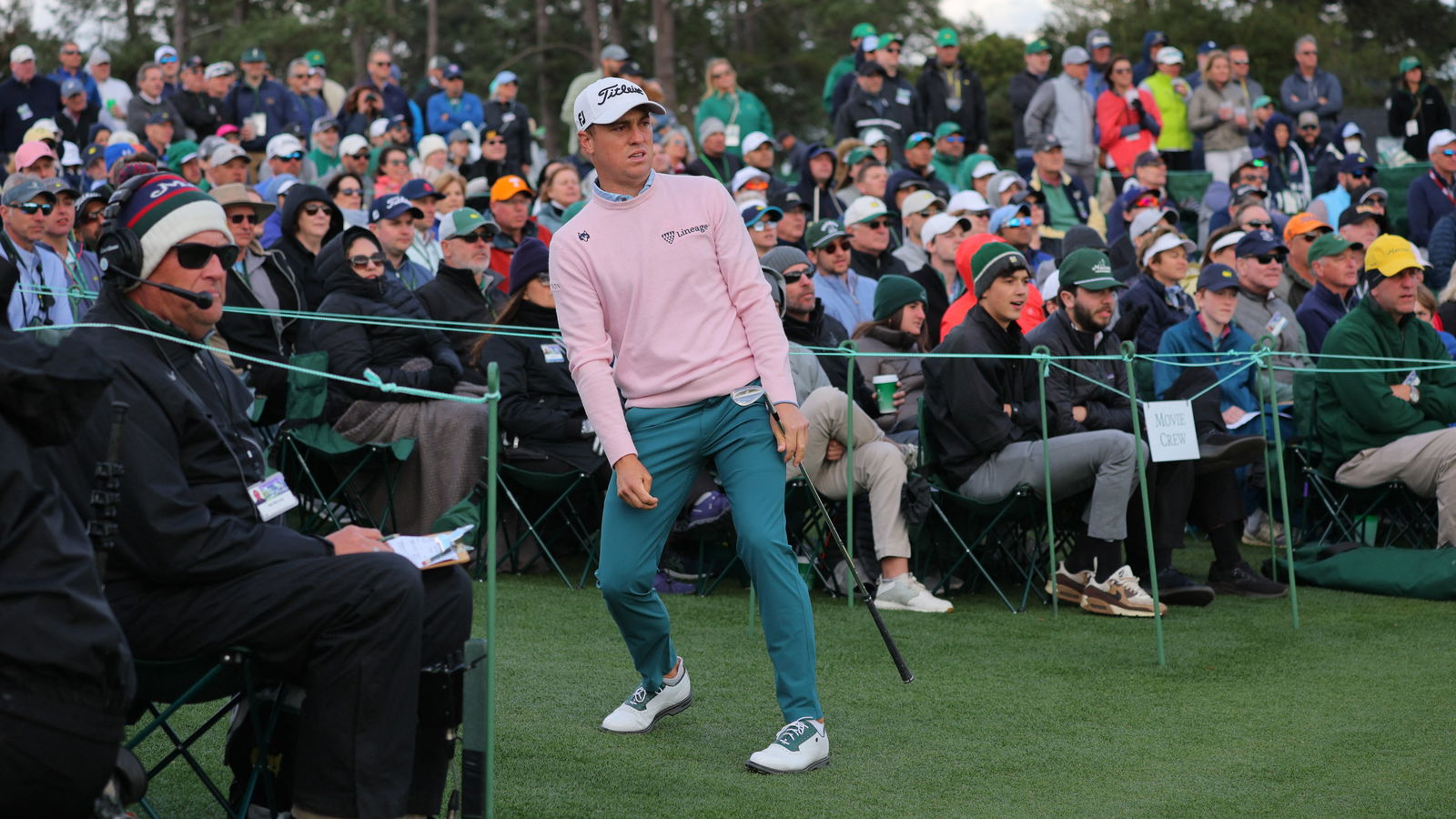 Justin Thomas hits bizarre TOP SHOT on driving range at The Masters