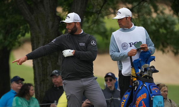 Jon Rahm launches his club at the Memorial and it very nearly hits a lady