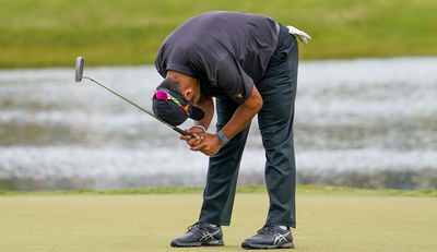 Hideki Matsuyama tee shot hits marshal and goes into rough at Presidents Cup