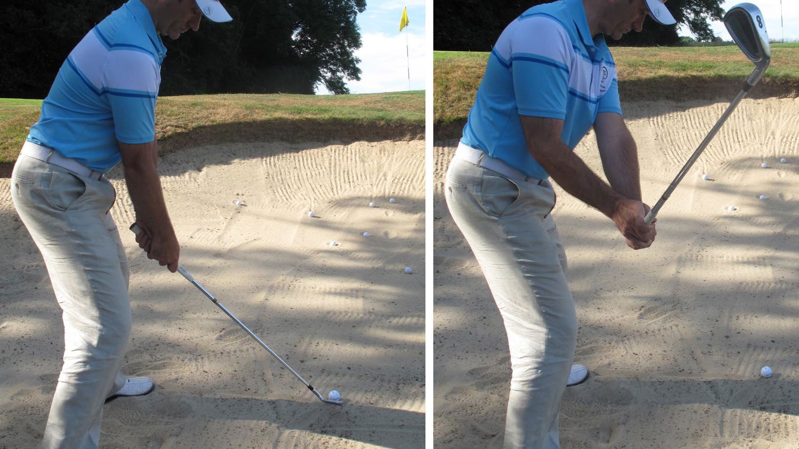 Golf Practice Drills: 8-iron bunker shot