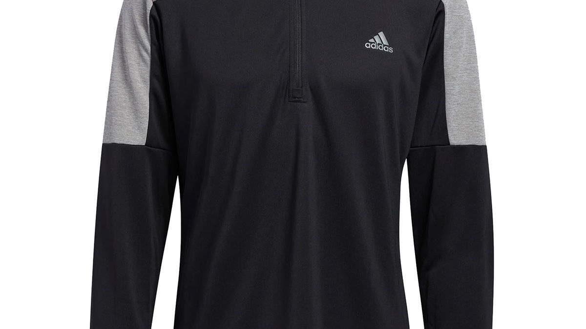 ADIDAS GOLF UPF LIGHTWEIGHT LEFT CHEST 1/4 ZIP MIDLAYER