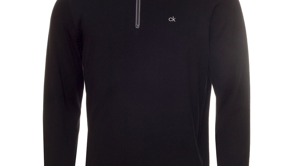 Calvin Klein Cotton Zip Neck Sweater