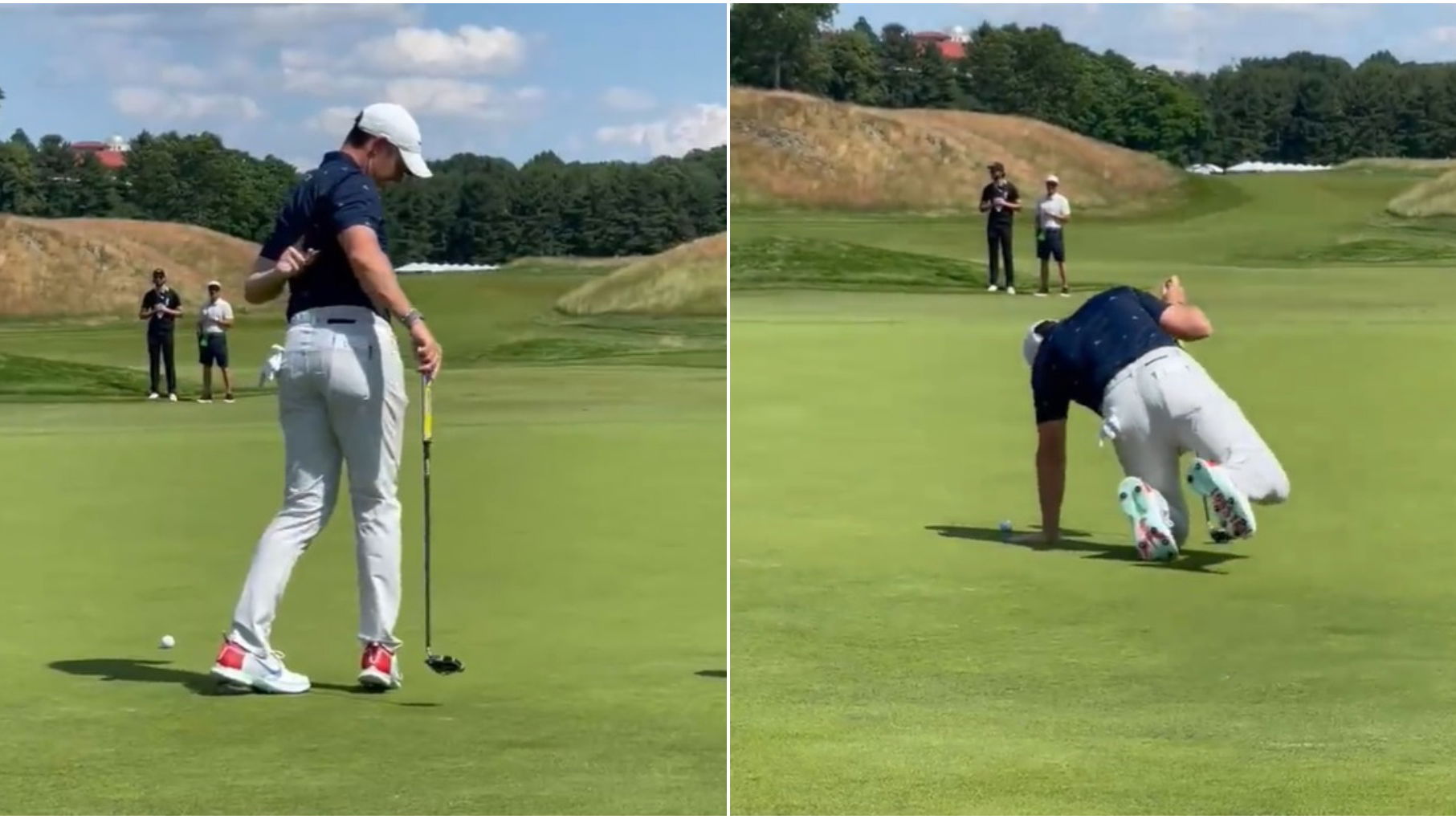 WATCH: Rory McIlroy hilariously recreates LIV Golf spectator's tumble