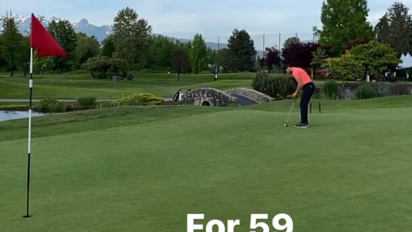 Golfer shoots 59 then jumps straight into the lake