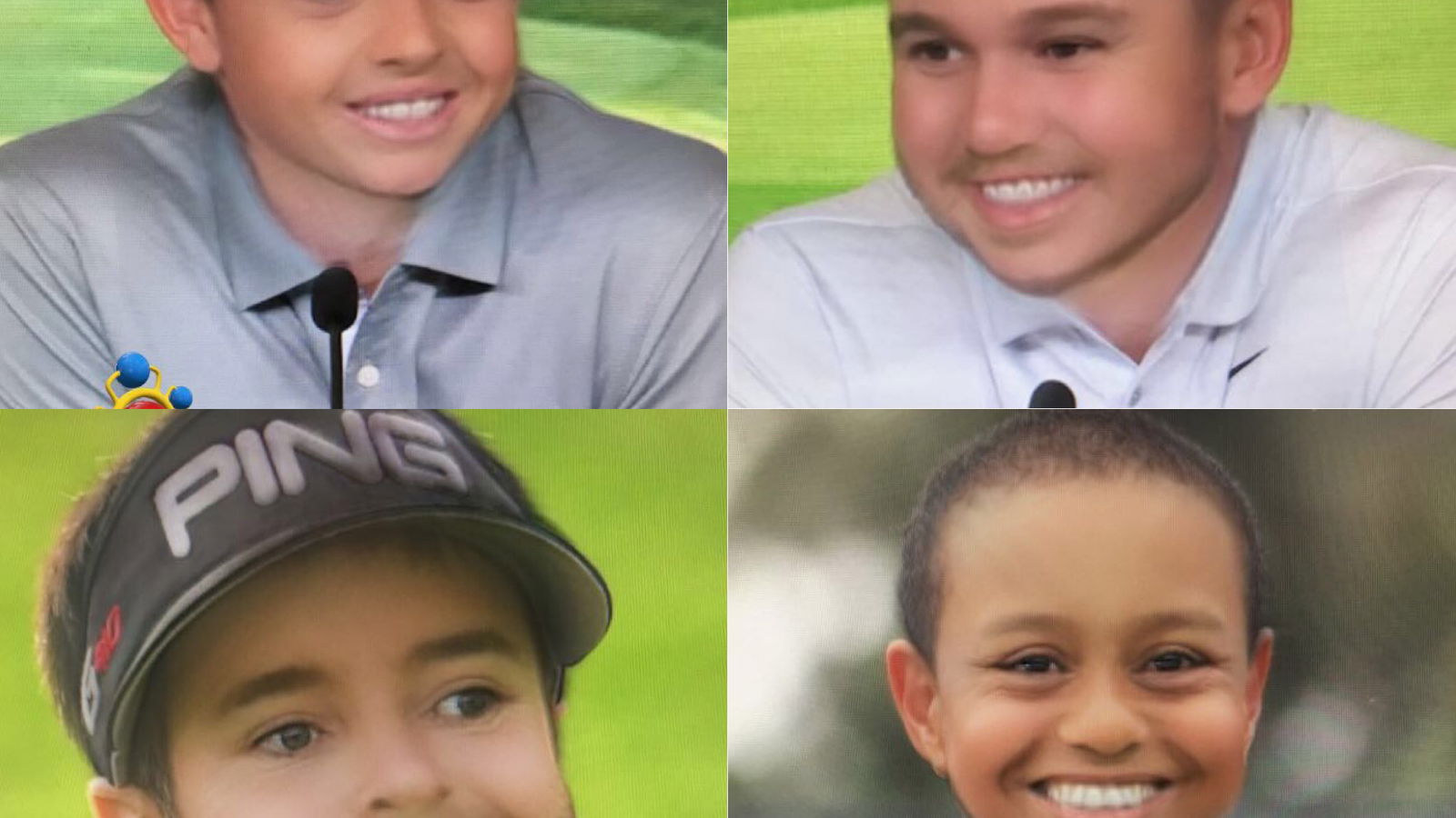 Tiger Woods, Rory McIlroy, Dustin Johnson in the Snapchat Baby Filter!