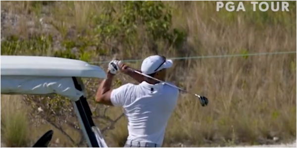 Tiger Woods swing: Big cat filmed STRIPING fairway woods at Hero World Challenge