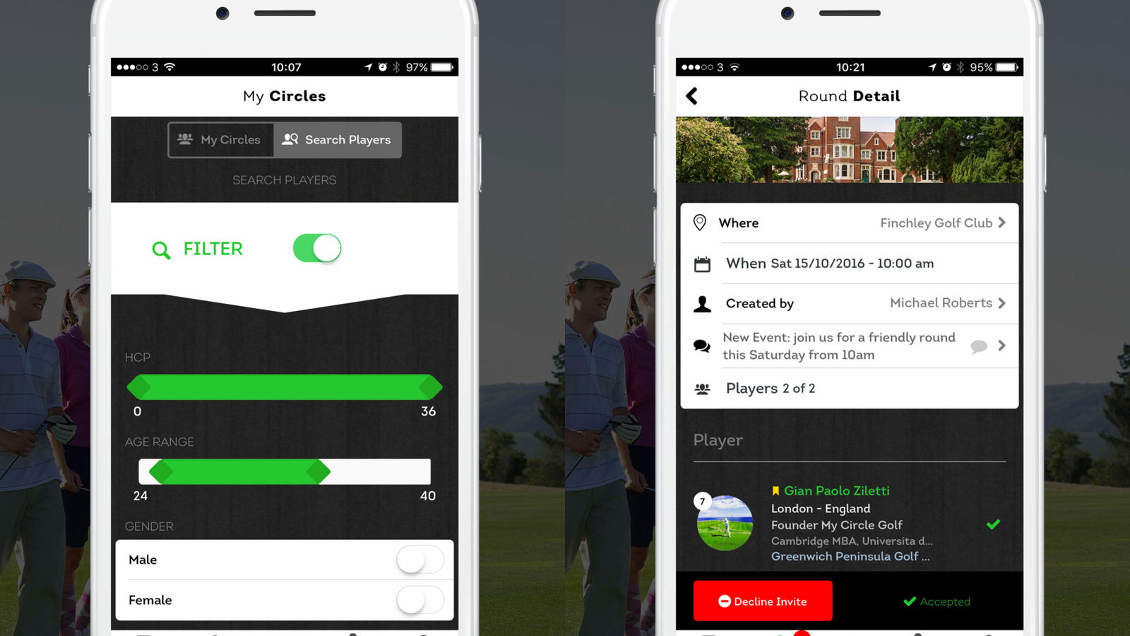 New app allows golfers to search for playing partners
