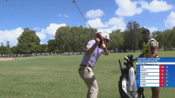 Cam Smith smashes golf bag with club en route to bowing out of Australian PGA