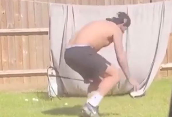 WATCH: Golf practice in the garden goes TERRIBLY wrong