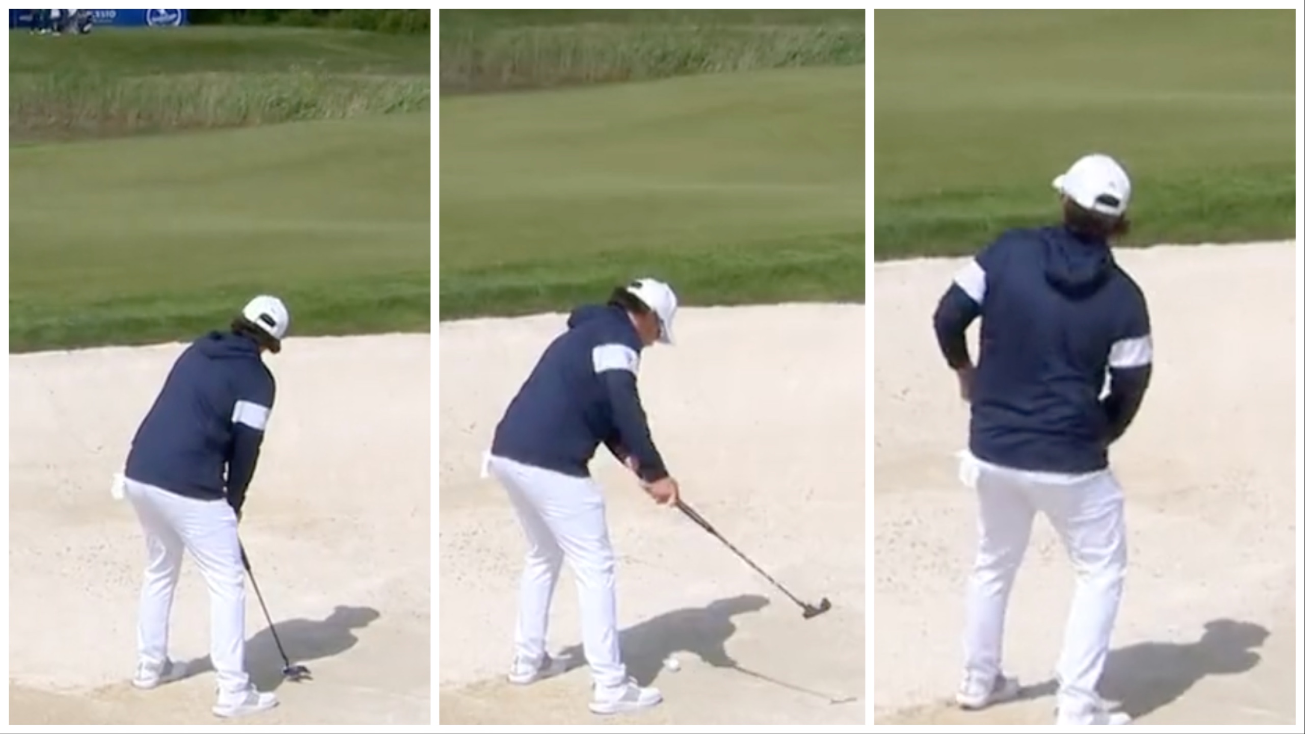 WATCH Pro PUTTS out of a BUNKER during DP World Tour event GolfMagic