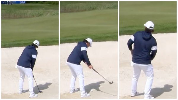 WATCH: Pro PUTTS out of a BUNKER during DP World Tour event