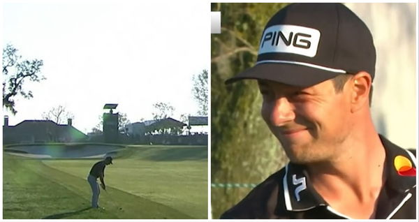 Watch Viktor Hovland crack a cheeky smile after HOLING OUT FOR EAGLE at Bay Hill