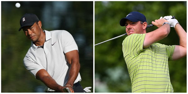 Tiger Woods and Rory McIlroy practise together at Ballybunion in Ireland