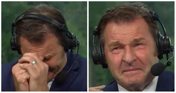 Sir Nick Faldo breaks down in tears during final CBS broadcast on PGA Tour