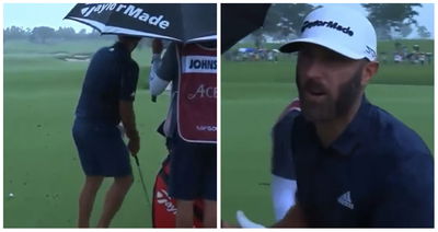 WATCH: Jumpy Dustin Johnson DID NOT like the thunder at LIV Golf Bangkok