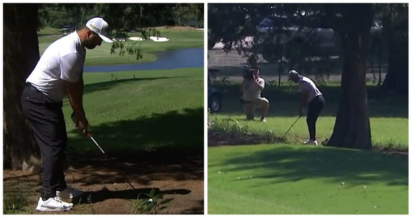 WATCH: Jon Rahm makes hilarious par after skipping (?!) ball over water