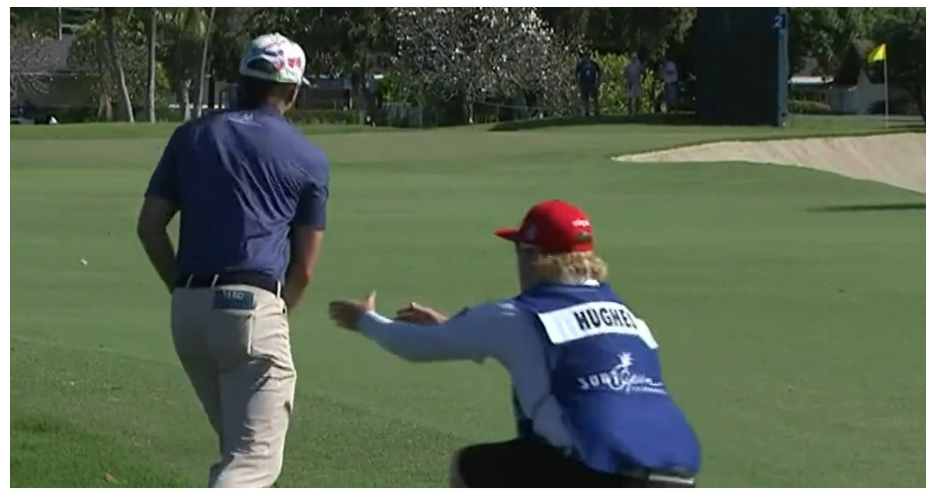 WATCH PGA Tour caddie saves player from taking a dip at Sony Open! GolfMagic