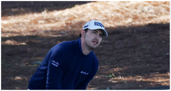 One of us! One of us! Watch Patrick Cantlay chunk a chip right into a tree!