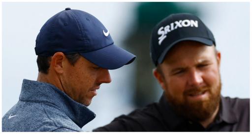 Announcer fumbles on 1st tee: "Please welcome Roy McIlroy and Shaun Lowry"