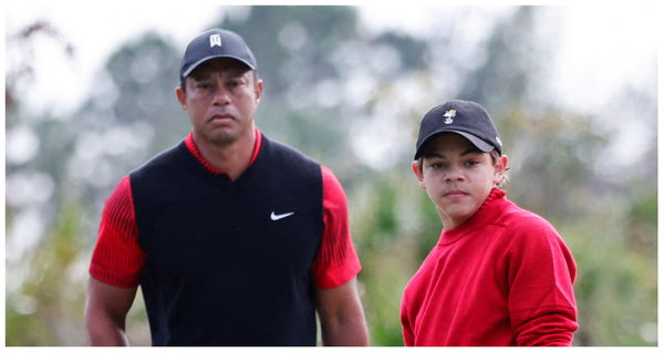 Tiger Woods to Charlie Woods at PNC Championship: "Just get in the cart!"