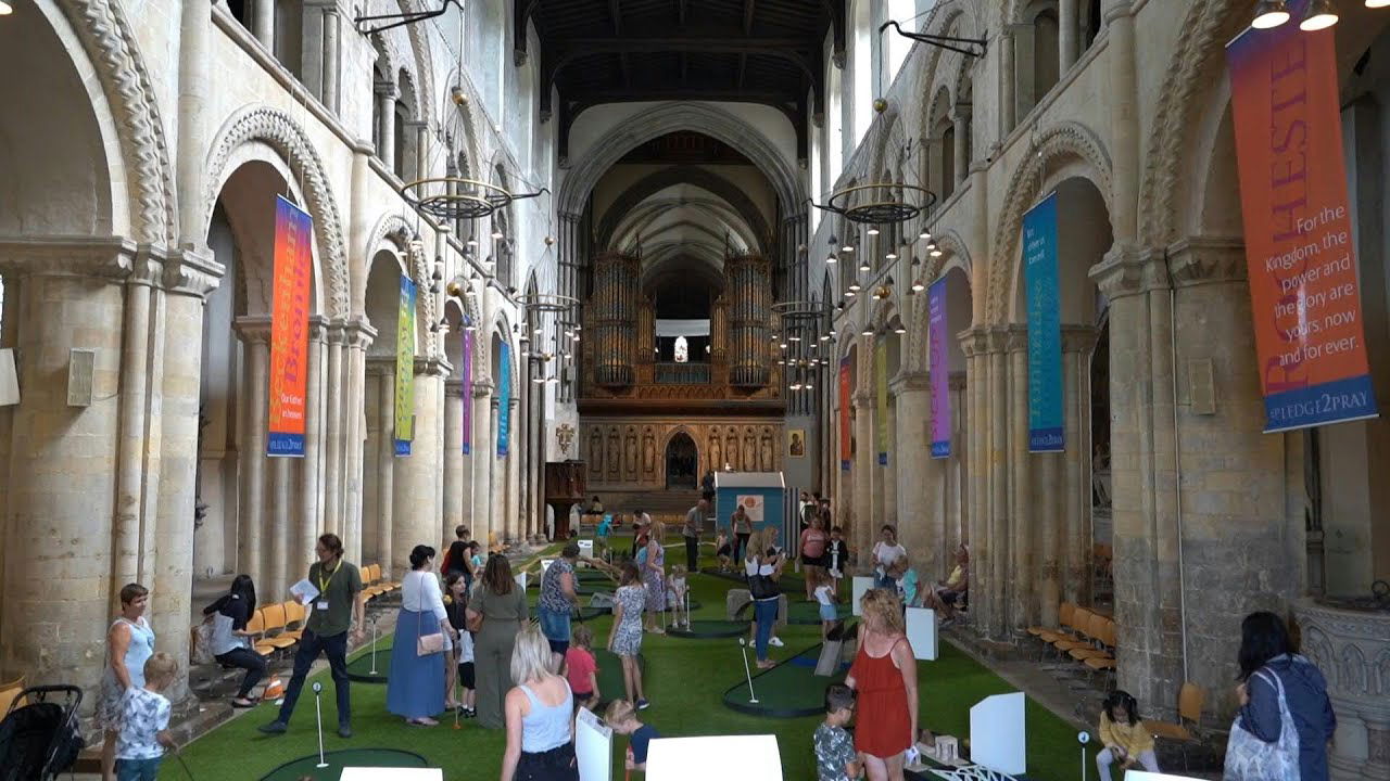 Old man ATTACKS lady chaplain in row over crazy golf at cathedral