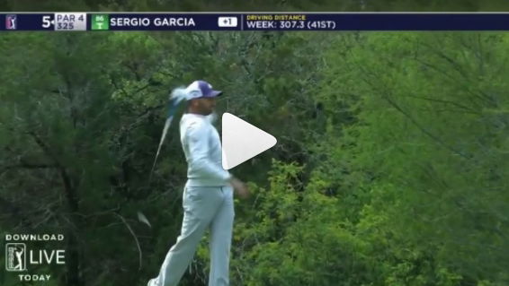 Sergio Garcia gets in strop, launches his Callaway Rogue driver in the trees!