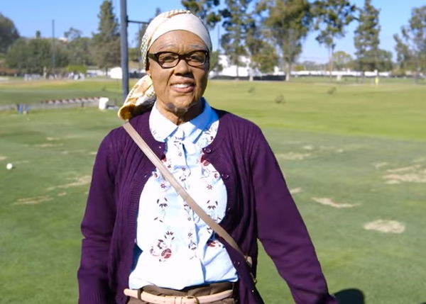 granny hits 300 yard drive in amazing golf prank