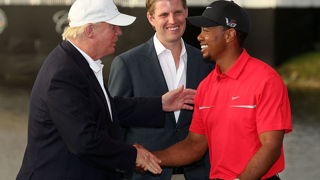 Is this Tiger Woods responding to Trump's 'travel ban'?