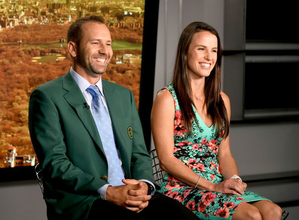 sergio garcia wears his masters green jacket at his wedding