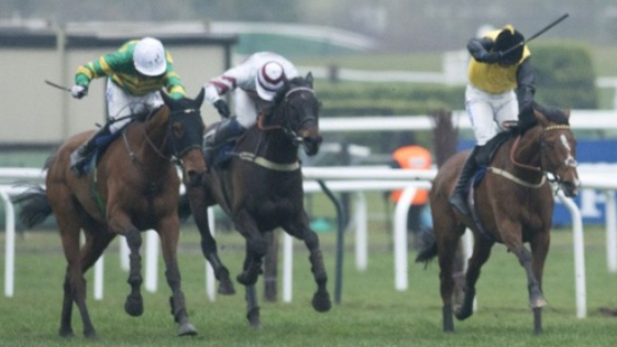 Horse racing jockey STRUCK IN EYE with golf ball during a race!