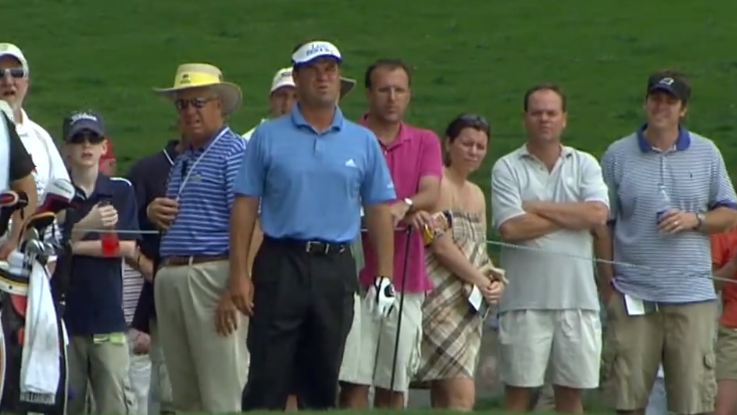 Golf fans TAKE THE MICK out of PGA Tour pro from behind the ropes!
