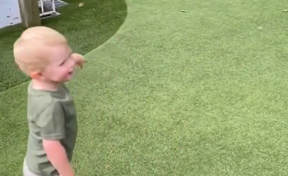 DO NOT play for money against this golf-mad baby - WATCH THIS