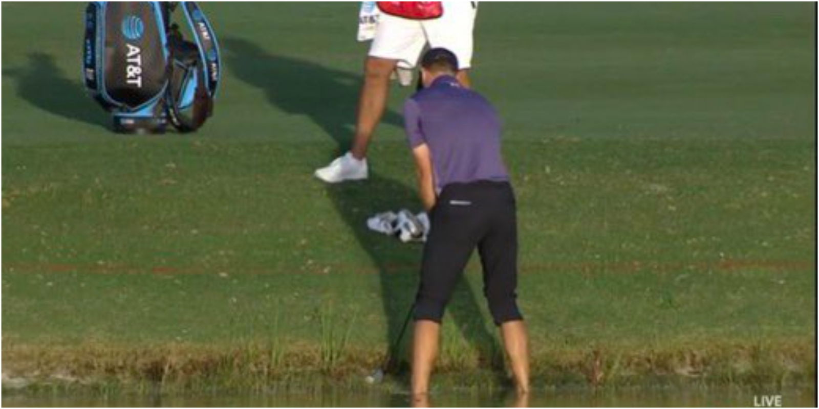 Jordan Spieth plays shot OUT OF THE WATER in first round of Hero World Challenge