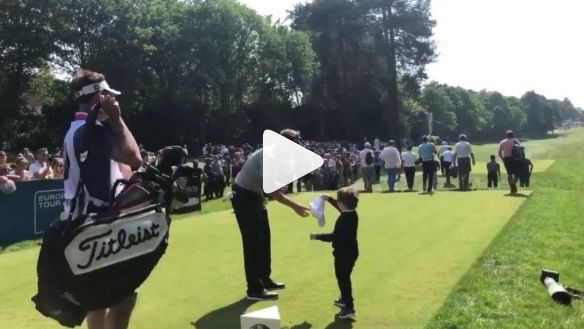 WATCH: Little kid mimics Poulter celebration, invited inside ropes