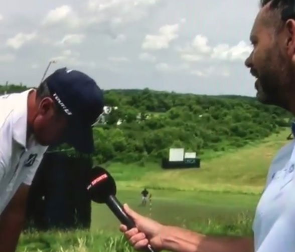 matt kuchar blanks sky's andrew coltart at us open on live tv