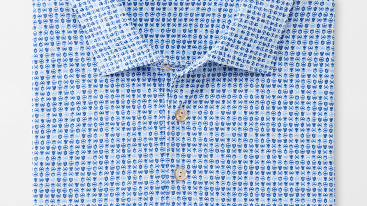 Millar Printed Crown Performance Mesh Polo