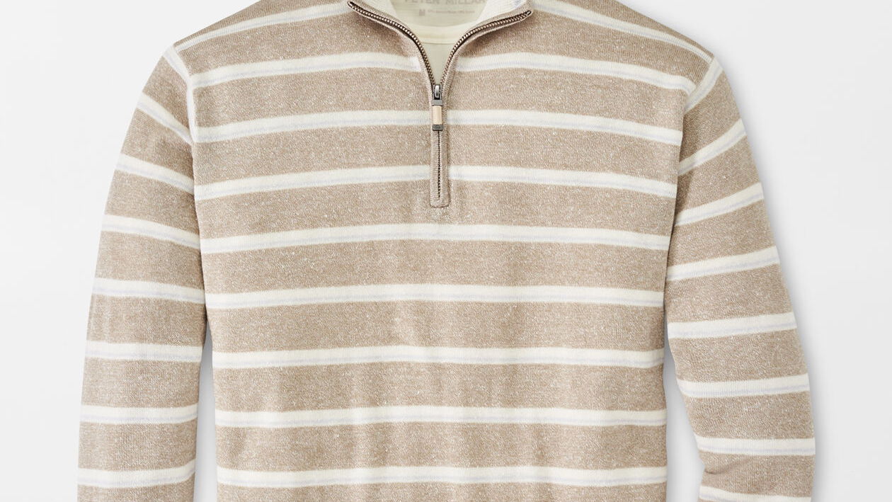 LONG BAY MULTI STRIPE QUARTER-ZIP