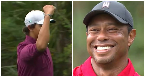 Charlie Woods delivers epic celebration in front of dad Tiger