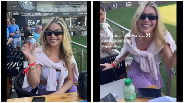 Manchester United WAG struck by errant shot at Dubai Desert Classic