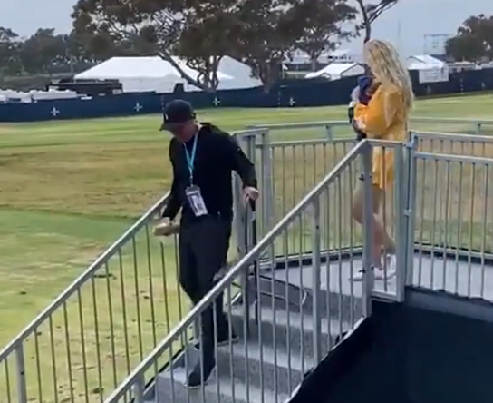 Phil Mickelson brings chair over for Jon Rahm's wife and baby at US Open