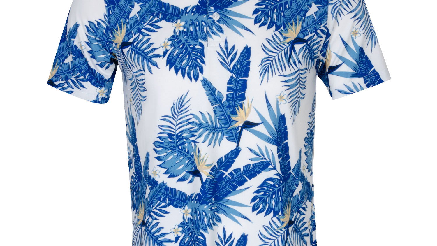 PUMA CLOUDSPUN ALOHA POLO SHIRT - WHITE GLOW/FESTIVE BLUE