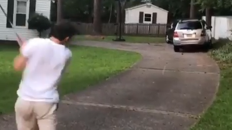 Golfer attempts Happy Gilmore shot, ends up smashing car window