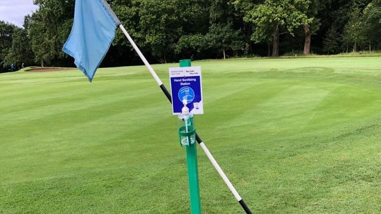 Golf club allows flag removal after installing hand sanitiser stations