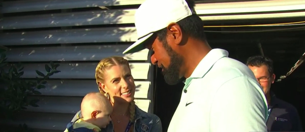 Tony Finau beats Jon Rahm at Northern Trust then signs hat for his son