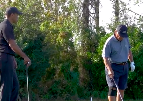 Tiger Woods and Lee Trevino put on wedge MASTERCLASS at PNC Championship