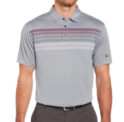 MEN'S HEATHER ENERGY CHEST STRIPE GOLF POLO