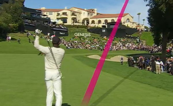 WATCH: Tiger Woods hits shocking shank on 18 at Genesis Invitational