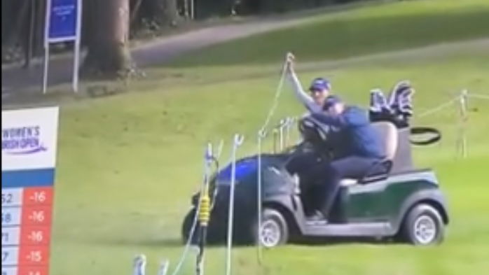 Tour pro driver SNAPS in golf cart en route to playoff that she goes on to lose