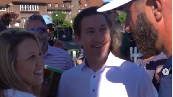 WATCH: Dustin Johnson stars in a very awkward gender reveal...